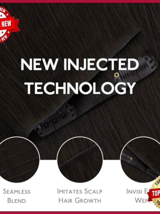 14 Inch Real Human Hair Clip-In Extensions, 130g 9pcs  display picture 3